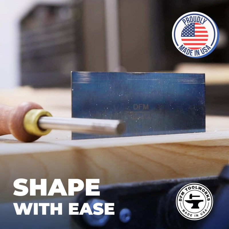 DFM Tool Works Rectangle Card Scraper - Precision Cabinet Multi-use Scraper for Woodworking, Wood Fine Finishers, Glue Scraper, Quality Handcrafted Card Shaping Tool - Made in USA, 1 Quantity - Blue - Image 5